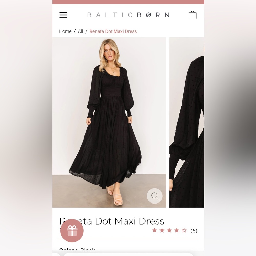 Renata Dot Maxi Dress Black